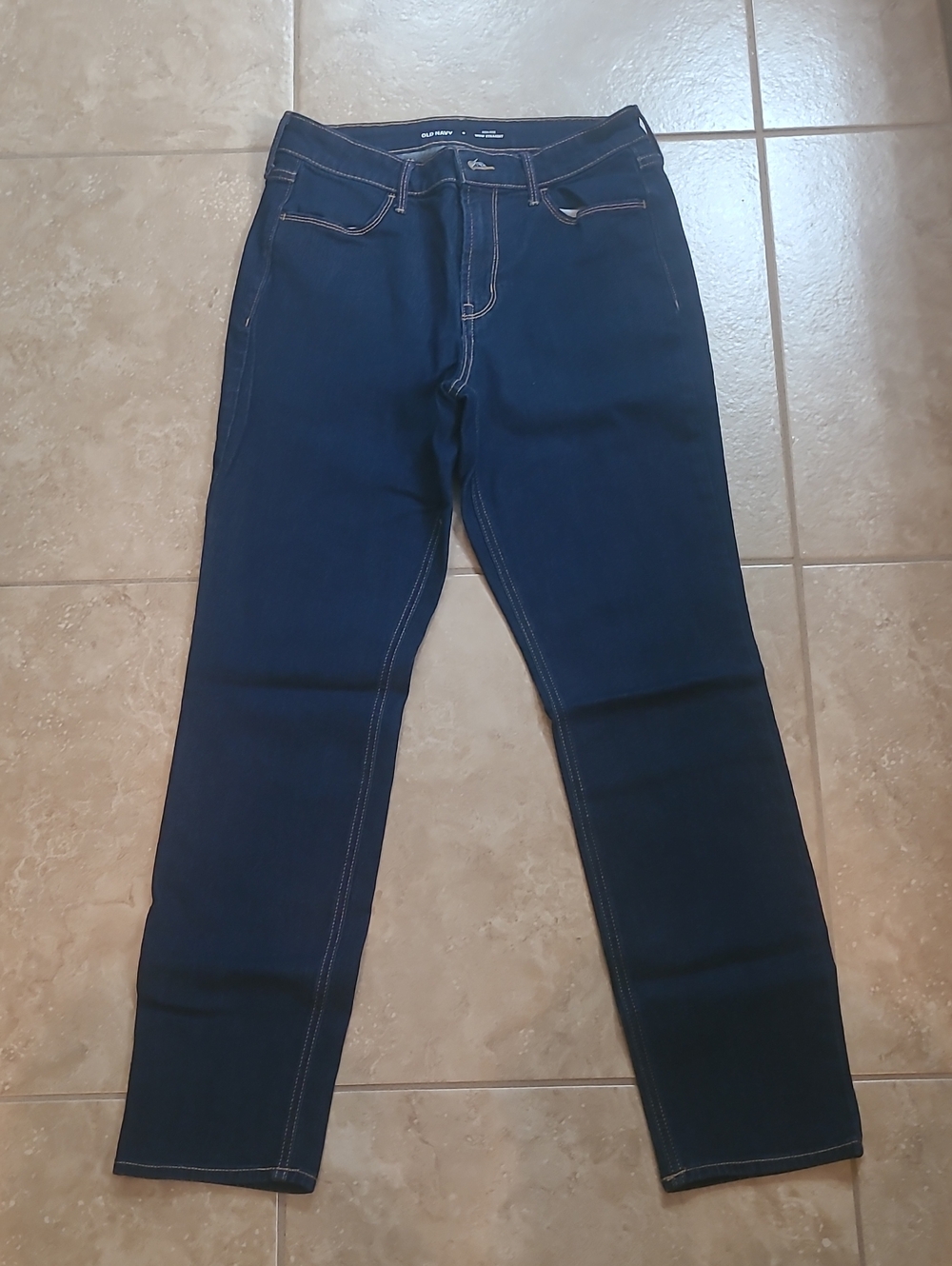 Dark Blue Straight Leg Jeans OLD NAVY